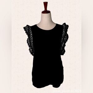 INC International Concepts- NWT -Crocheted Ruffle Sleeveless Top- Size: Medium
